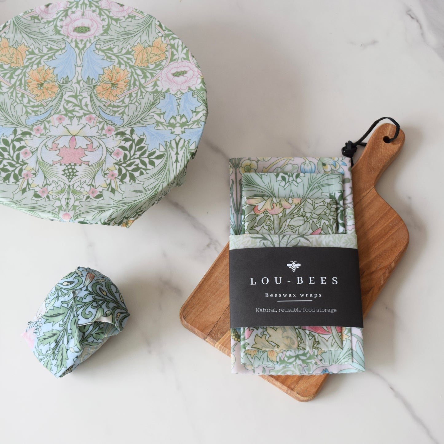 Simply Nature Beeswax food Wraps Set – William Morris. Self sealing Eco friendly food storage.