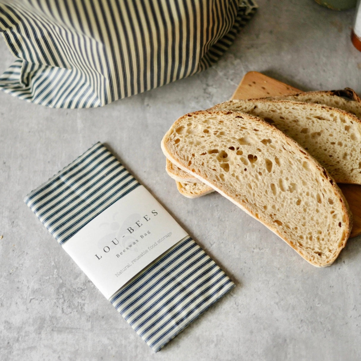 Lou-bees Pure Organic Cotton Navy Striped