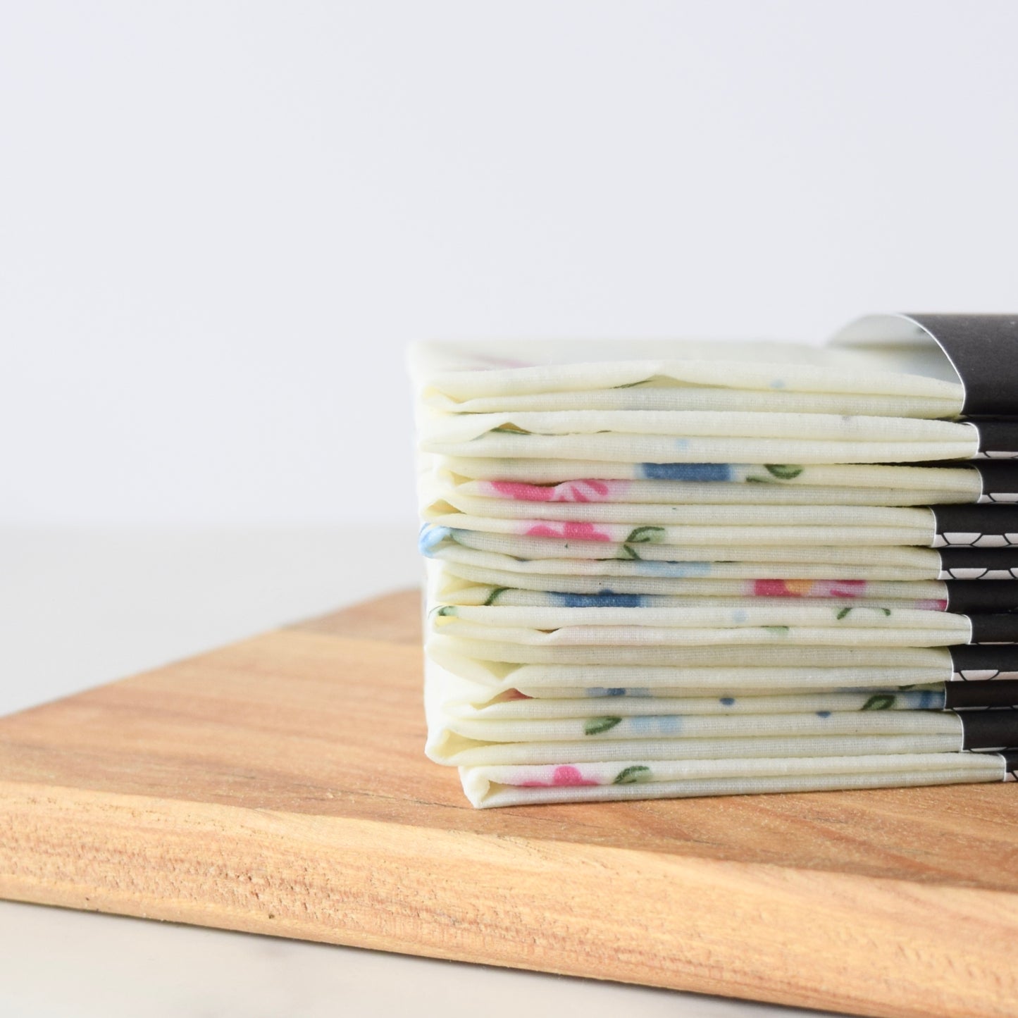 Ditsy Floral White (Large 14” x 11”) Reusable self sticking Beeswax food Wraps.