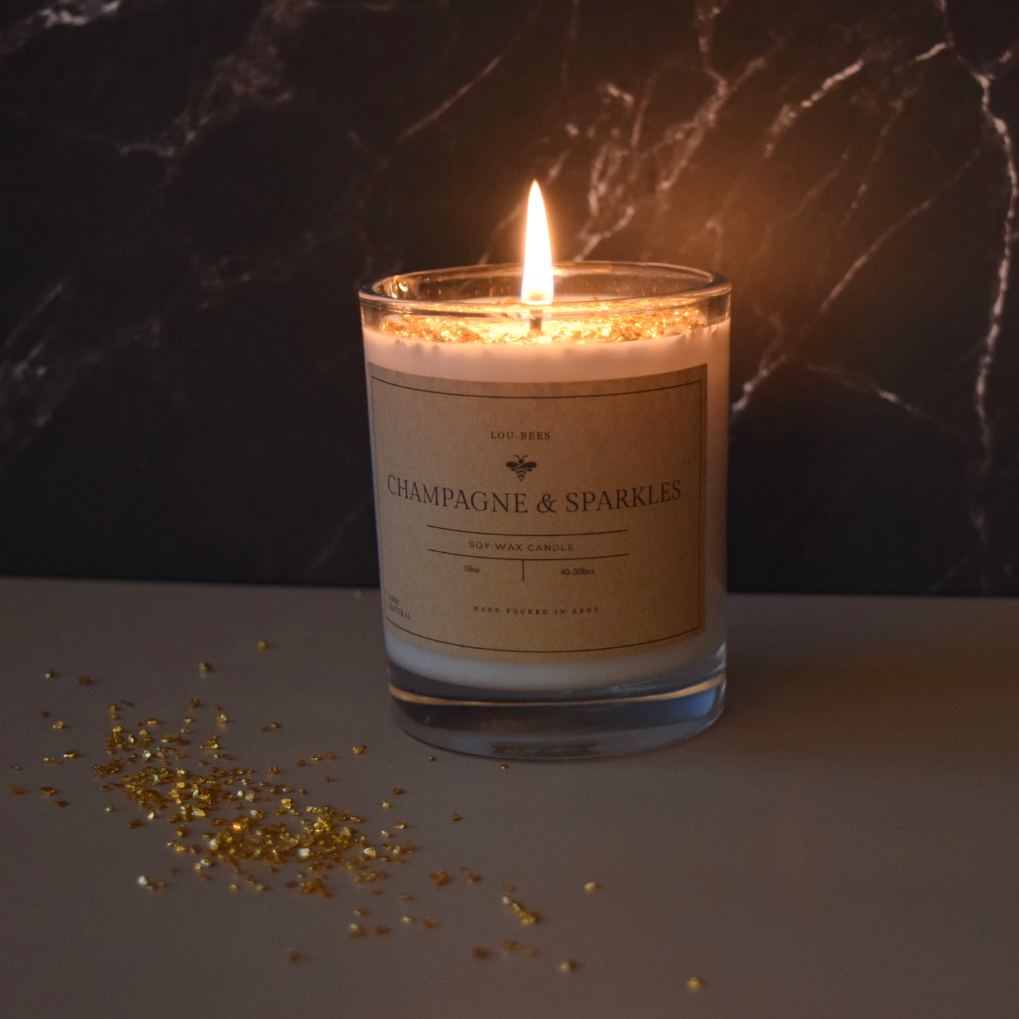 Champagne & Sparkles 10oz Csndles