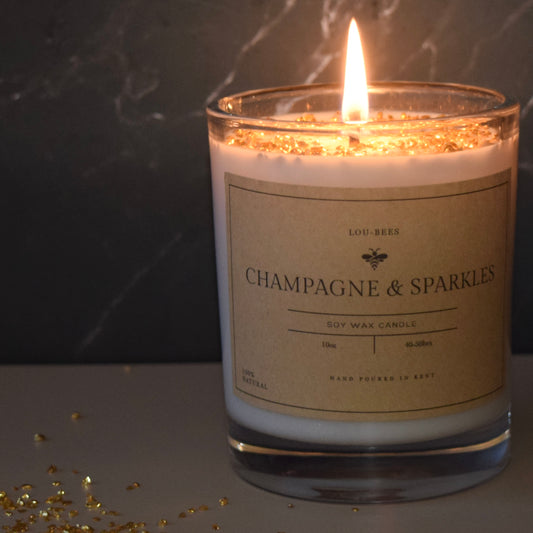 Champagne & Sparkles 10oz Csndles