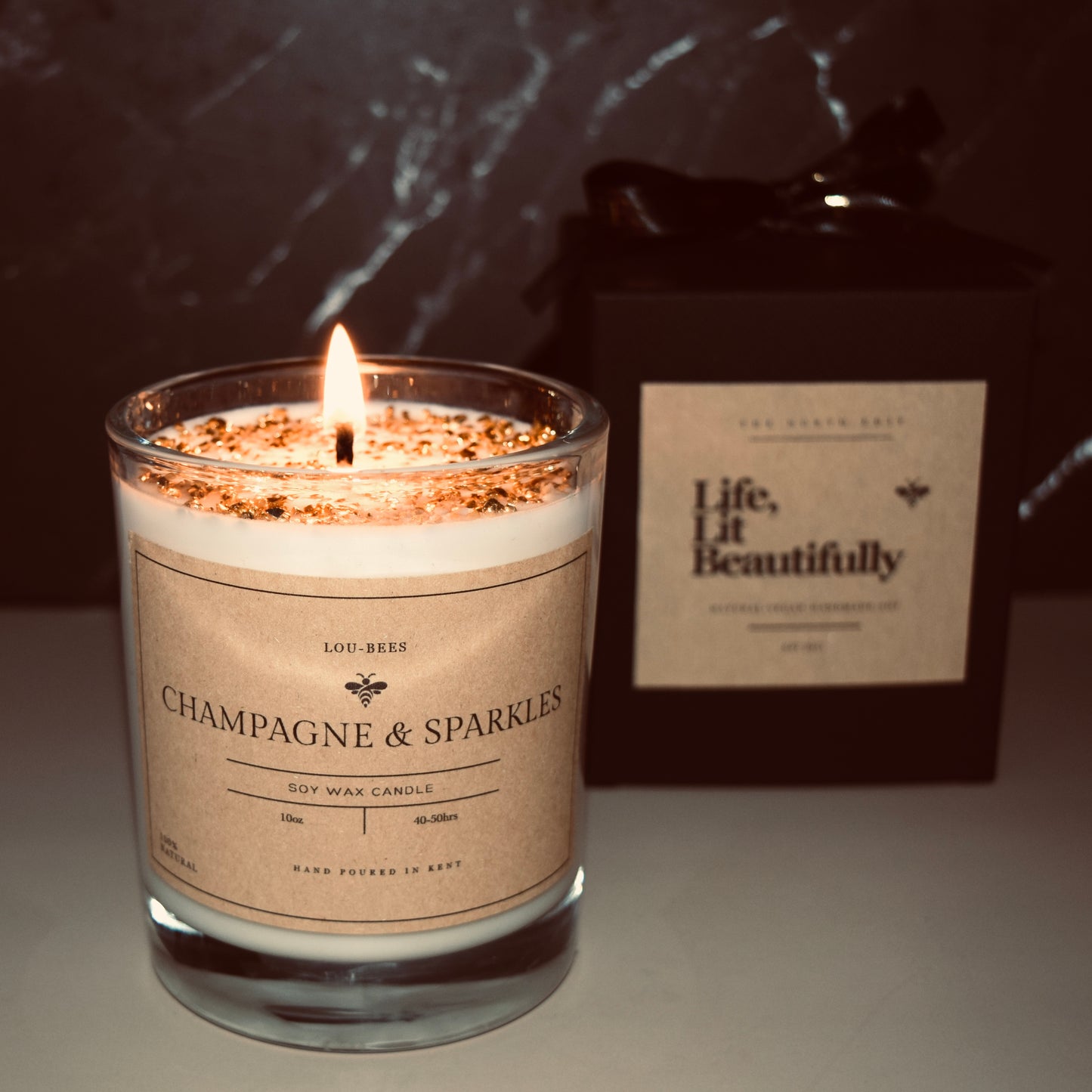 Champagne & Sparkles 10oz Csndles