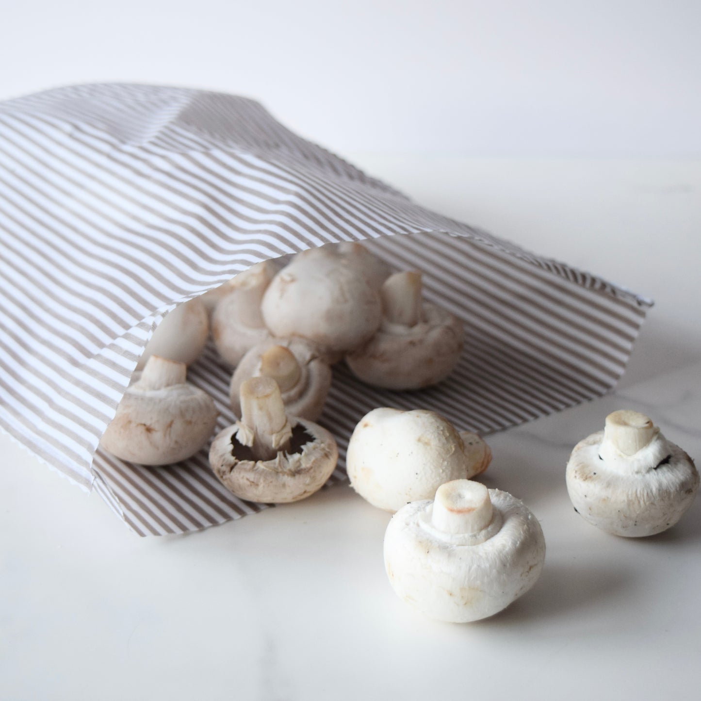 Lou-bees Beige Striped Beeswax Bag.