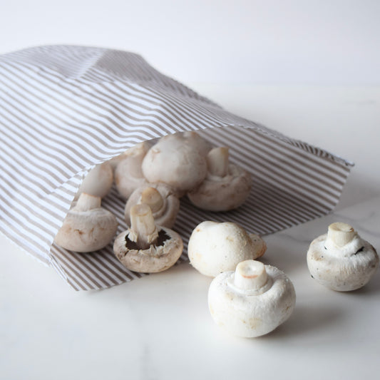 Lou-bees Beige Striped Beeswax Bag.