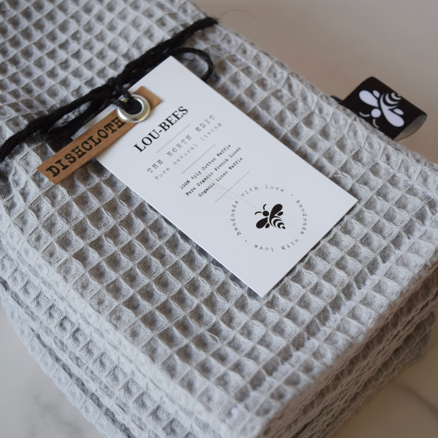 Extra -Strong Organic waffle Dishcloth-4-Ply Power. (Mustard)