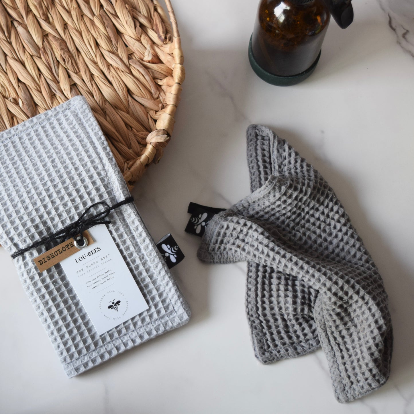 Extra -Strong Organic waffle Dishcloth-4-Ply Power. (Mustard)