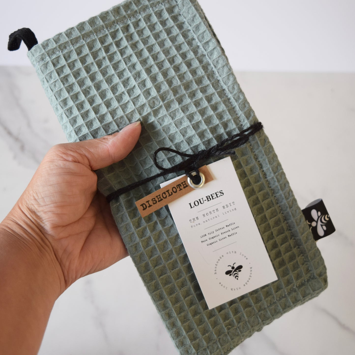 Extra -Strong Organic waffle Dishcloth-4-Ply Power. (Mustard)