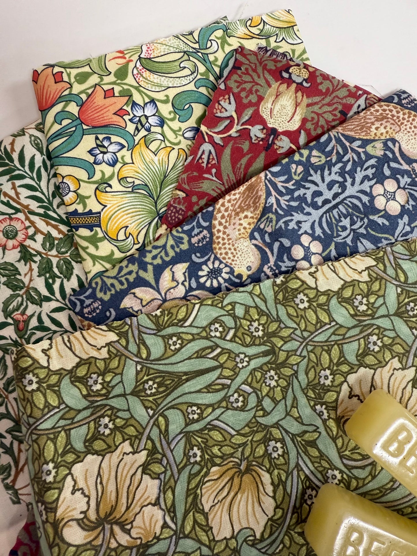Make Your Own Beeswax Wraps William Morris Fabric.
