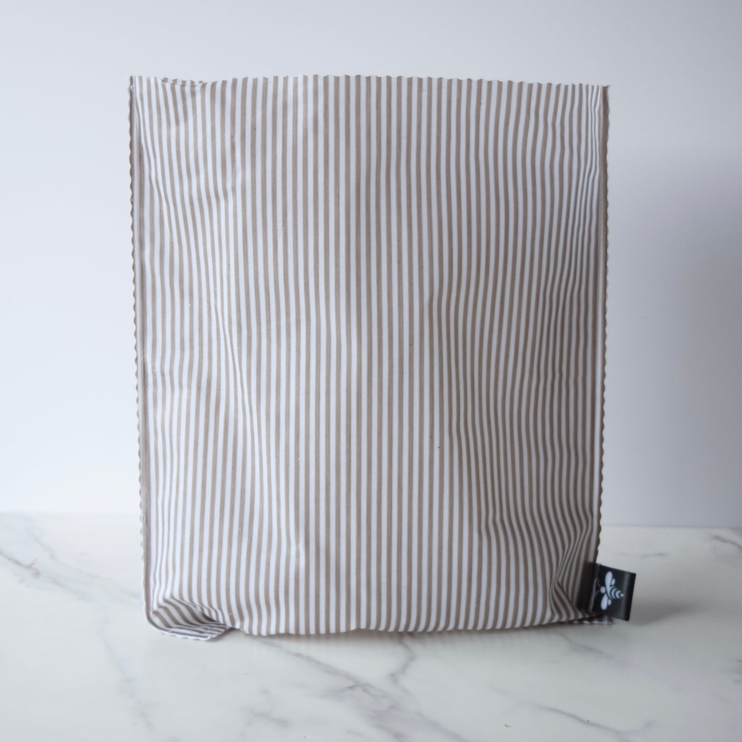 Lou-bees Beige Striped Beeswax Bag.